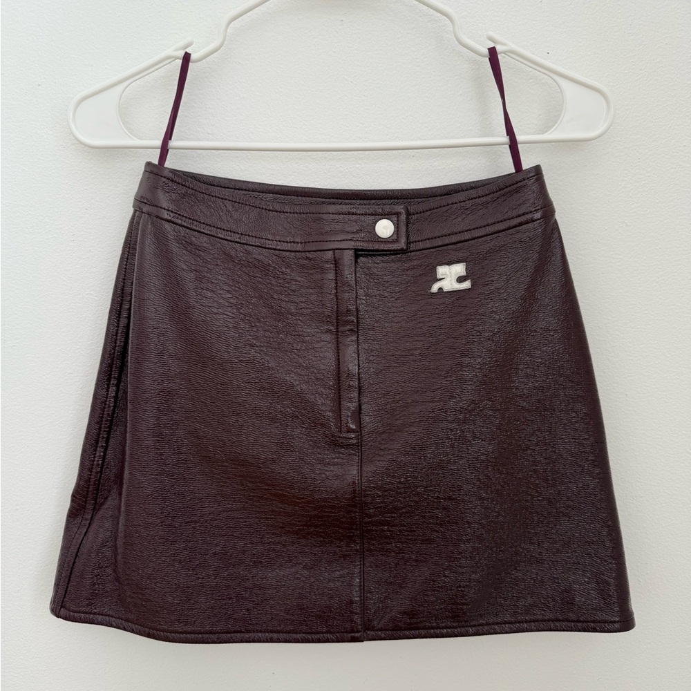Courreges Burgundy Mini Skirt